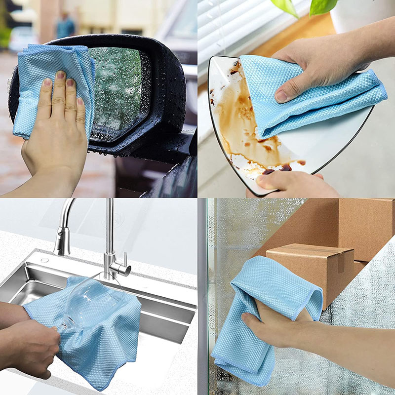 Fish Scale Microfiber Glass Cleaning Cloth — view 3