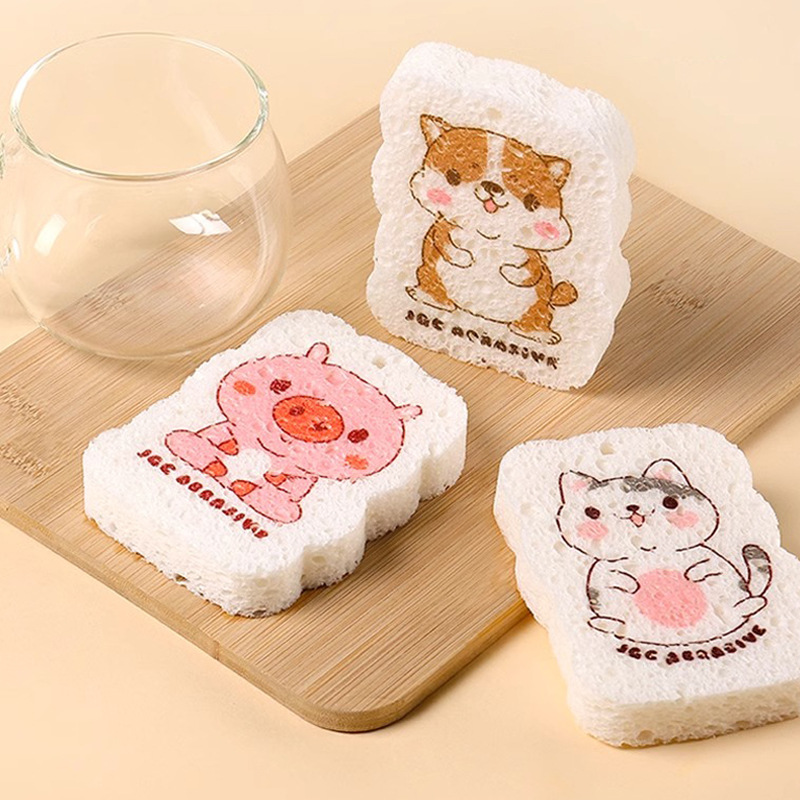 Natural Cartoon Cellulose Sponges for Kitchen — view 3