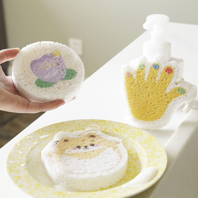 Natural Cartoon Cellulose Sponges for Kitchen — view 6